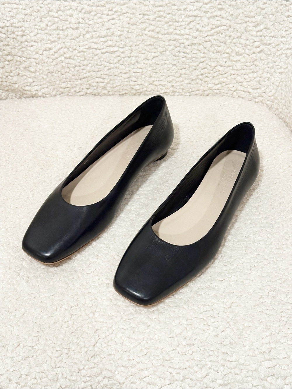 EVERLANE The 90s Black Square-Toe Ballet Flats 10.5